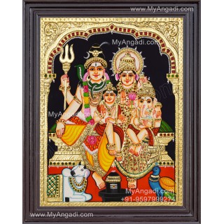 Shivan Family Tanjore Painting