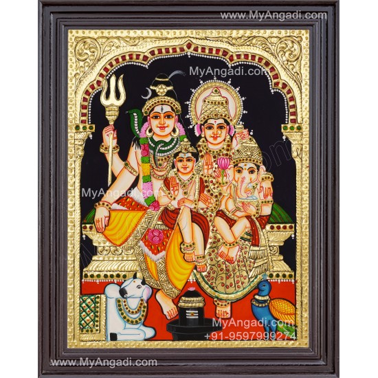 Shivan Family Tanjore Painting