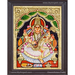 Saraswathi Tanjore Painting