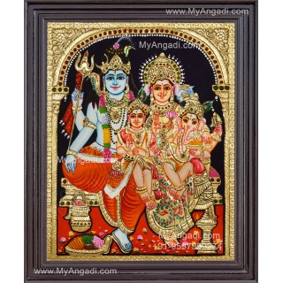 Shivan Family Tanjore Painting