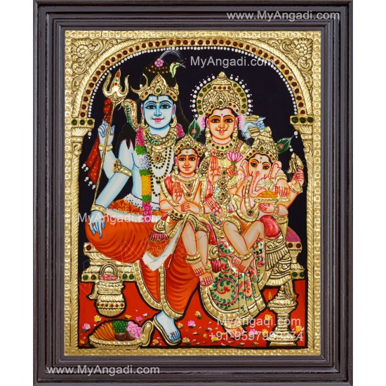 Shivan Family Tanjore Painting