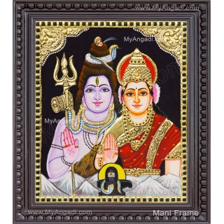Shivan Parvathi Tanjore Painting