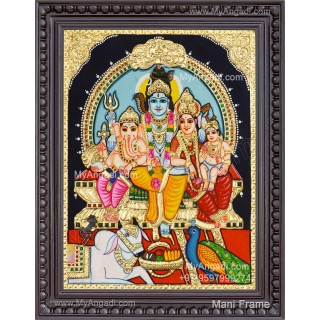 Shivan Family Tanjore Painting