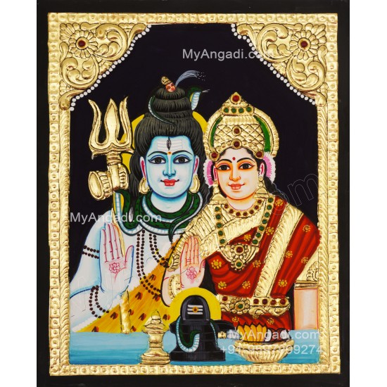 Shiva Parvathi Tanjore Painting