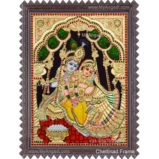 Jhula Radha Krishna Tanjore Painting
