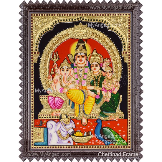 Shivan Family Tanjore Painting
