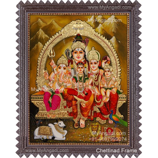 Lord Shiva Family Tanjore Painting