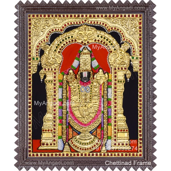 Perumal Tanjore Painting, Vishnu Tanjore Painting