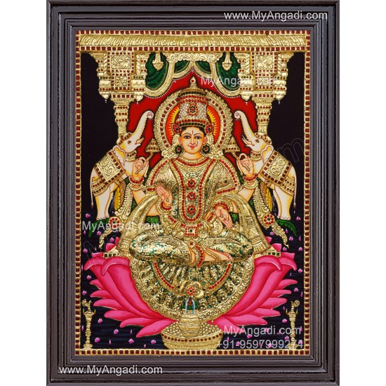 Gajalakshmi 2d Tanjore Painting