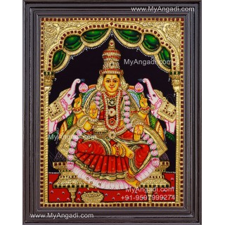 Gajalakshmi 3d Embossed Tanjore Painting