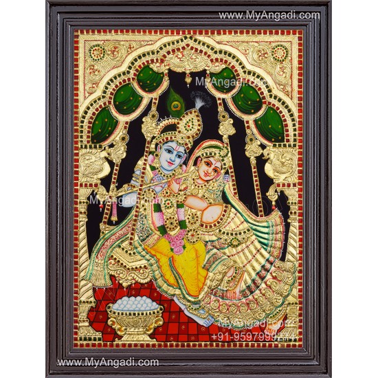 Jhula Radha Krishna Tanjore Painting