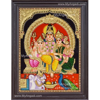 Shivan Family Tanjore Painting