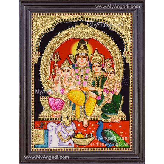 Shivan Family Tanjore Painting