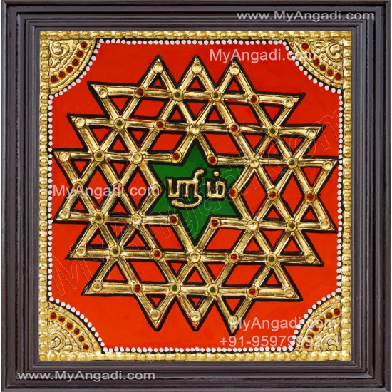 Sri Chakram Tanjore Painting