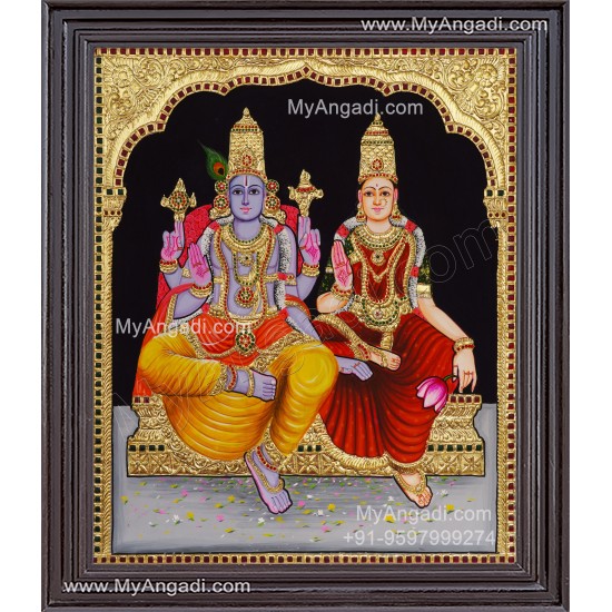Vishnu and Lakshmi Tanjore Painting