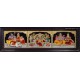 3 Panel Sivan Family, Raja Rajeshwari, Vishnu Lakshmi Tanjore Painting