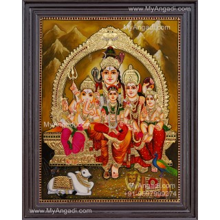 Lord Shiva Family Tanjore Painting