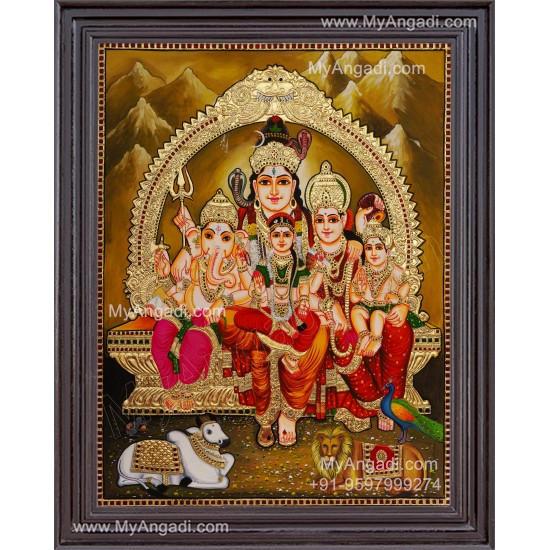 Lord Shiva Family Tanjore Painting