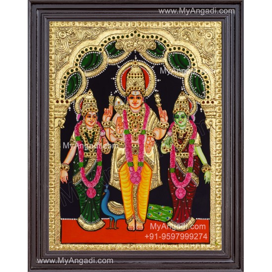 Murugan Valli Deivanai Tanjore Painting