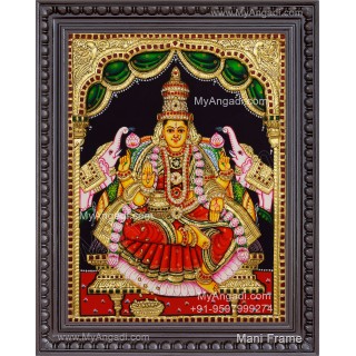 Gajalakshmi 3d Embossed Tanjore Painting