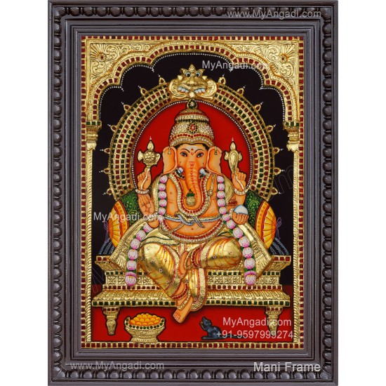 Ganesha 3d Embossed Tanjore Painting Ganesha 3d Embossed Tanjore Painting