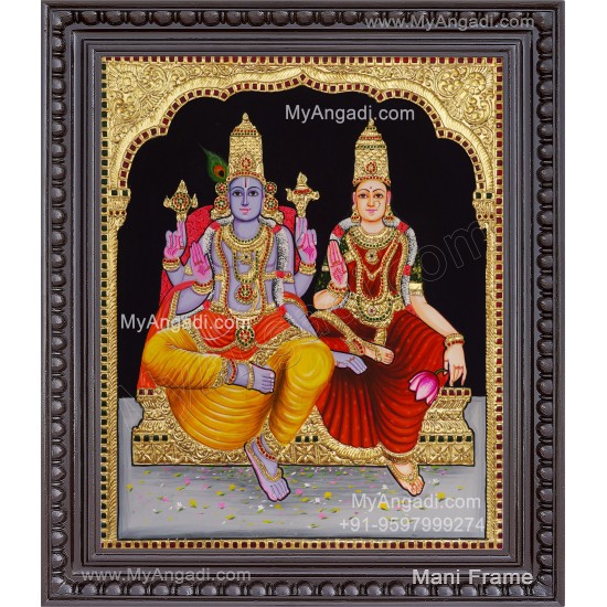 Vishnu and Lakshmi Tanjore Painting
