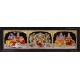3 Panel Sivan Family, Raja Rajeshwari, Vishnu Lakshmi Tanjore Painting