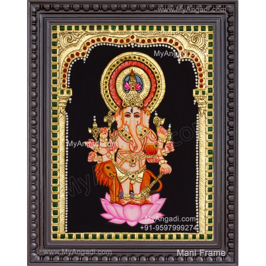 Kan Dhrishti Ganapati Tanjore Painting
