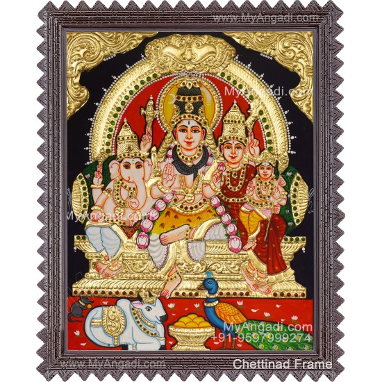 Shivan Family Tanjore Painting Shivan Family Tanjore Painting