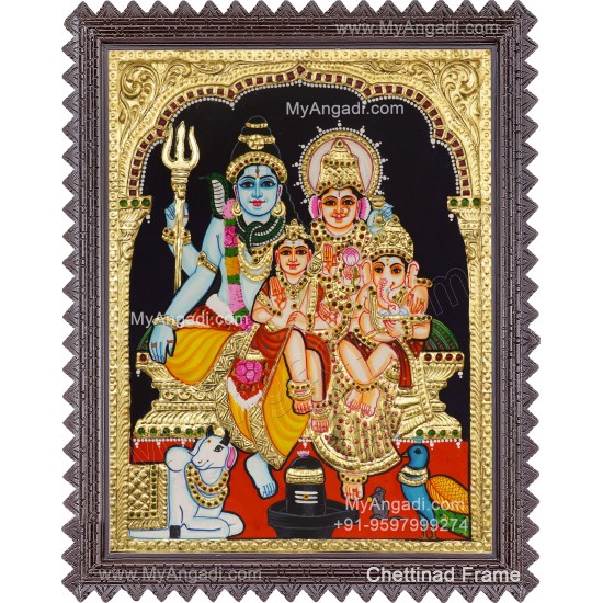 Shivan Family Tanjore Painting Shivan Family Tanjore Painting