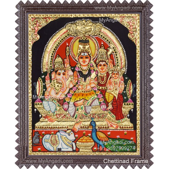 Shivan Family Tanjore Painting Shivan Family Tanjore Painting