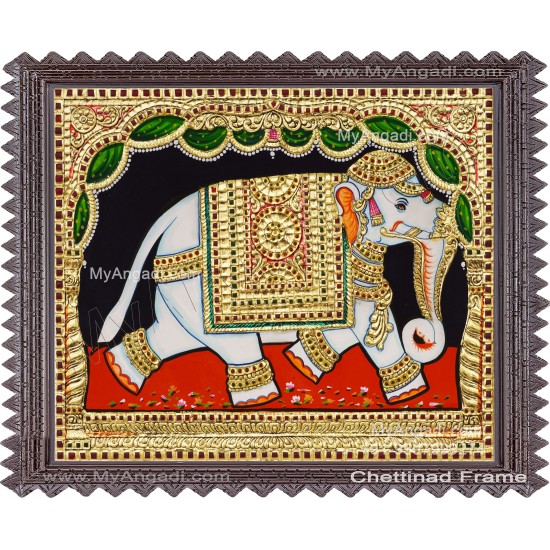 Elephant Tanjore Painting Elephant Tanjore Painting