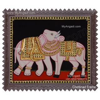 Bull and Elephant Optical Illusion in Airavatesvara Temple Tanjore Painting Bull and Elephant Optical Illusion in Airavatesvara Temple Tanjore Painting