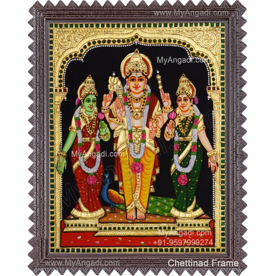 Murugan Valli Deivanai Tanjore Painting Murugan Valli Deivanai Tanjore Painting