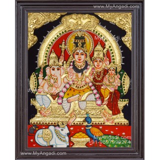 Shivan Family Tanjore Painting