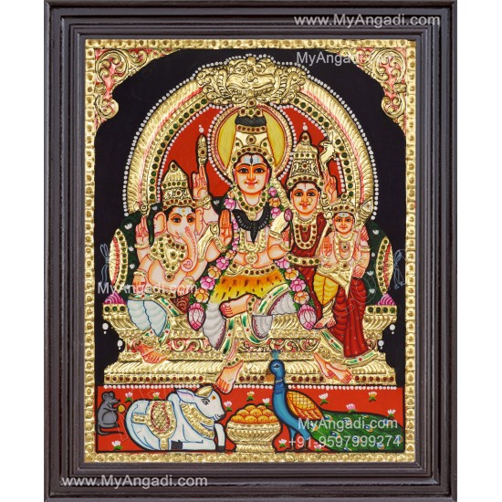 Shivan Family Tanjore Painting Shivan Family Tanjore Painting