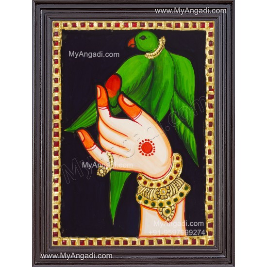Parrot Tanjore Painting Parrot Tanjore Painting