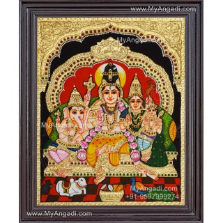 Shivan Family Tanjore Painting
