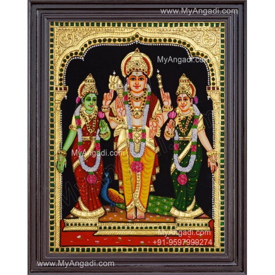 Murugan Valli Deivanai Tanjore Painting Murugan Valli Deivanai Tanjore Painting