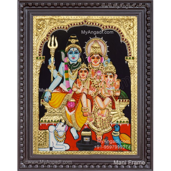 Shivan Family Tanjore Painting Shivan Family Tanjore Painting