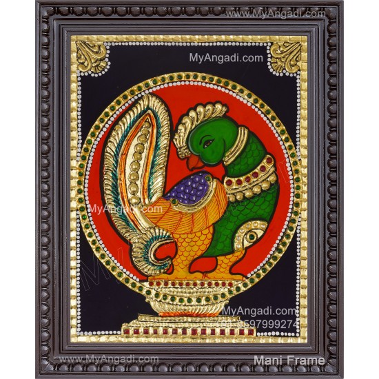 Parrot Tanjore Painting Parrot Tanjore Painting