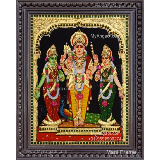Murugan Valli Deivanai Tanjore Painting Murugan Valli Deivanai Tanjore Painting