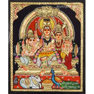 Shivan Family Tanjore Painting Shivan Family Tanjore Painting
