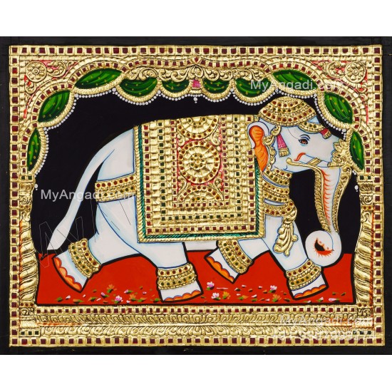Elephant Tanjore Painting Elephant Tanjore Painting