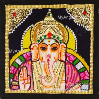 Ganesha Face Tanjore Painting Ganesha Face Tanjore Painting