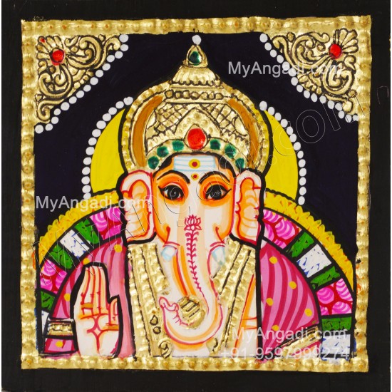 Ganesha Face Tanjore Painting Ganesha Face Tanjore Painting