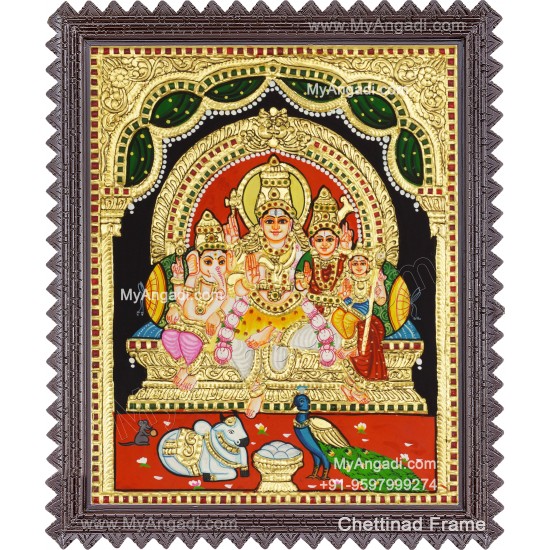 Shiva Family Tanjore Painting - Shiva Parivar