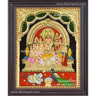 Shiva Family Tanjore Painting - Shiva Parivar