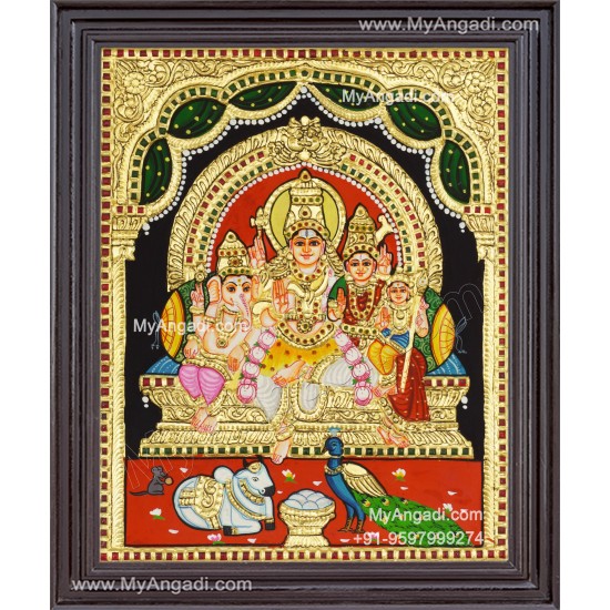 Shiva Family Tanjore Painting - Shiva Parivar