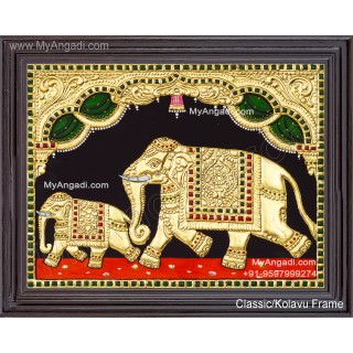 Elephant Calf Tanjore Painting
